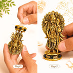Gold Plated Lord Murugan with Peacock Idol | Symbol of Courage, Victory & Divine Protection