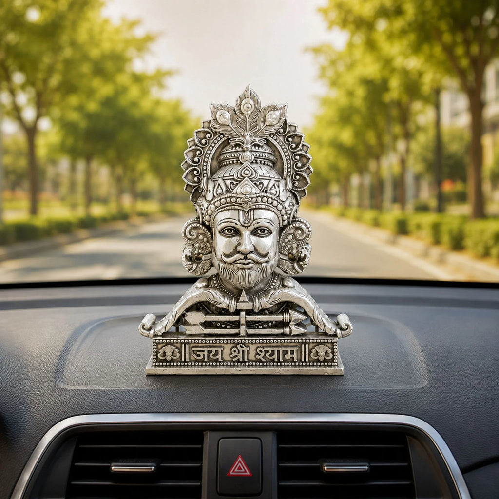 Silver Plated Jai Shree Shyam Idol | Symbol of Faith, Strength & Divine Blessings